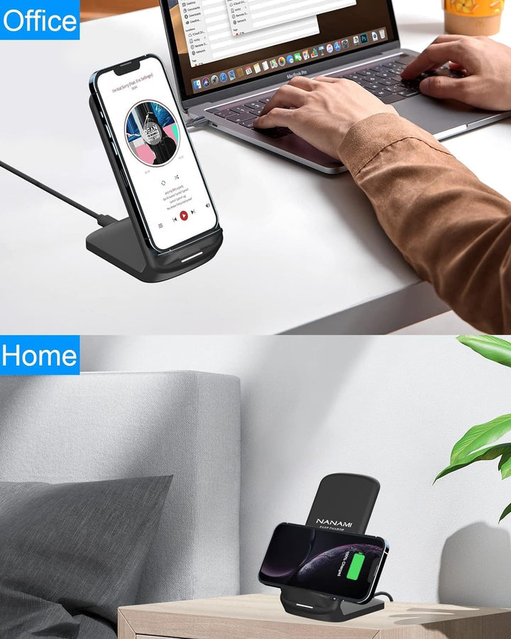 NANAMI Fast Wireless Charger, 10W Induktive Ladestation mit USB ladegerät für Samsung Galaxy S24/S23