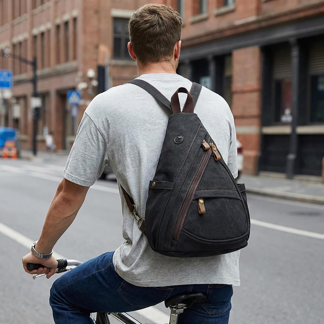 VARLIVOO Herren Sling Bag Crossbody Bag Schultertasche Wandern Reisen Camping Radfahren Bergsteigen