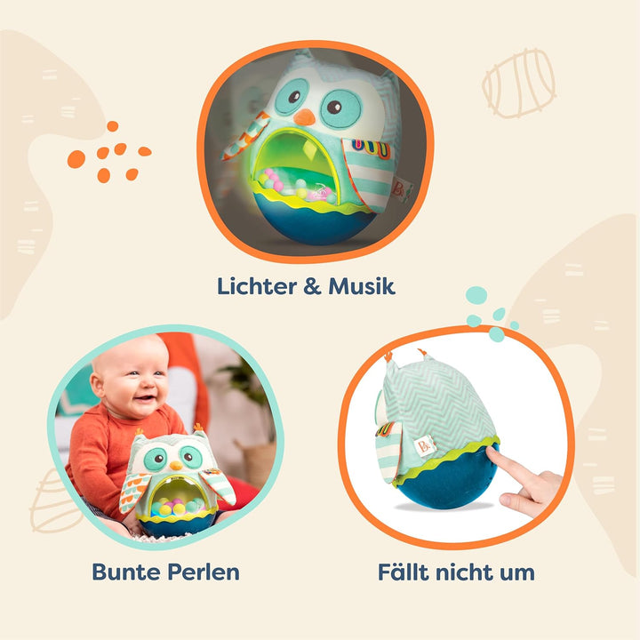 B. toys - Eule ist zurück - Roly-Poly Eule - Baby-Spielzeug - Sinnes- und Musikspielzeug für Babys -