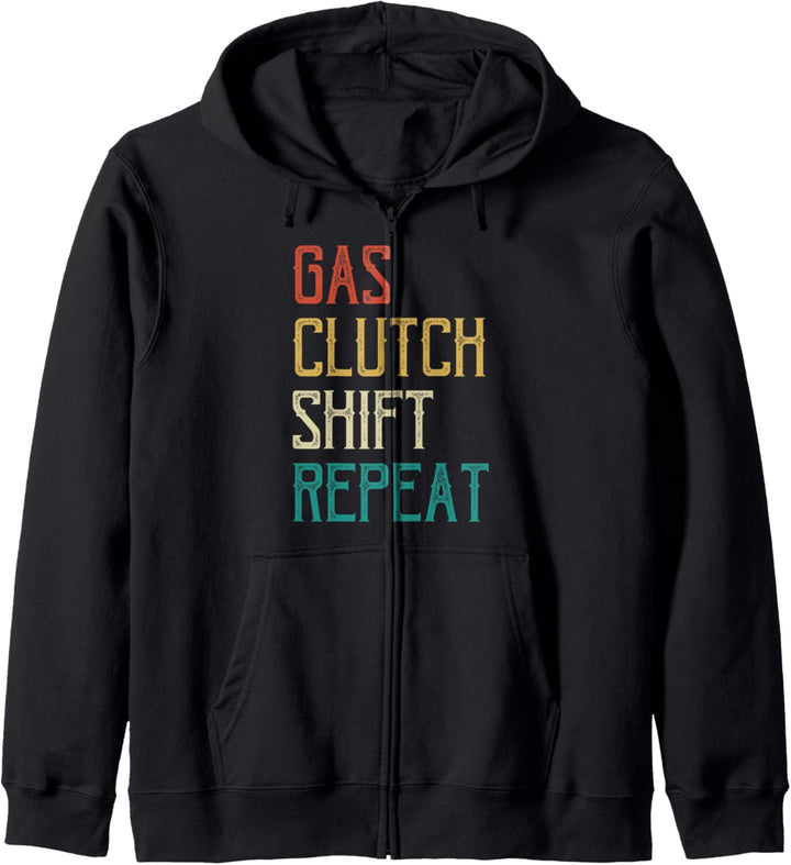 Gas Clutch Shift Repeat Lustig Bikerstyle Chopper Motocross Kapuzenjacke