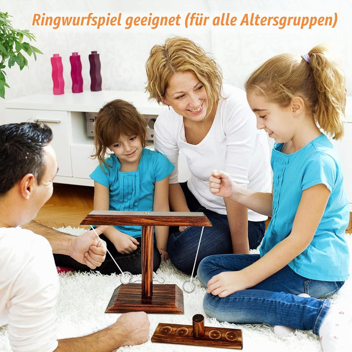 Ring Toss Game, Holz Tischplatte Hook Ringwurfspiel Kinder, Premium Party Wurfspiele Spiel für Famil