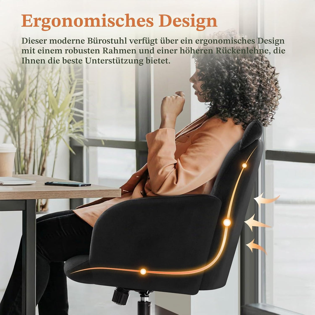 IWMH Bürostuhl,Ergonomisch Homeoffice Stuhl mit breiter Sitzfläche,Schreibtischstuhl mit Katzenmotiv