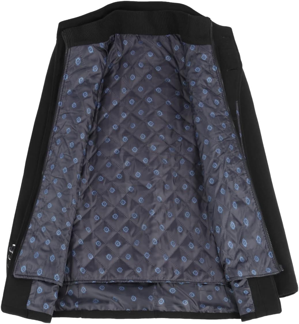 YOUTHUP Herren Mantel mit Winterweste Kurzer Wolle Wintermantel Winter Outdoor Dicker Wollmantel M S