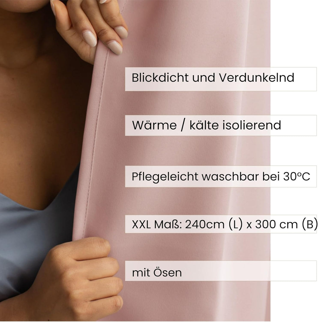 Cleanlevel EST 2016 Verdunkelungsvorhang Vorhang Gardinen Übergrösse mit Ösen Ösengardine Blickdicht