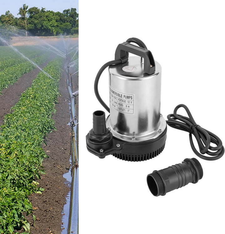 Qussse Tauchpumpe DC 12V, 160W Wasserpumpe Pumpe Schmutzwassertauchpumpe 3000rpm Tauchwasserpumpe Te