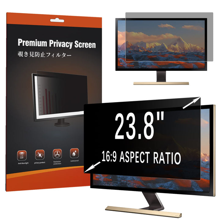 HaruYo Monitor Blickschutzfilter 23.8 Zoll 16:9, Computer & Desktop Privacy Filter, Anti-Spy Blicksc