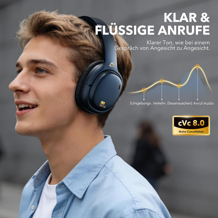 1Mii E700 Kabellose Bluetooth Over-Ear-Kopfhörer mit Active Noise Cancelling, Hi-Res Audio LDAC/aptX
