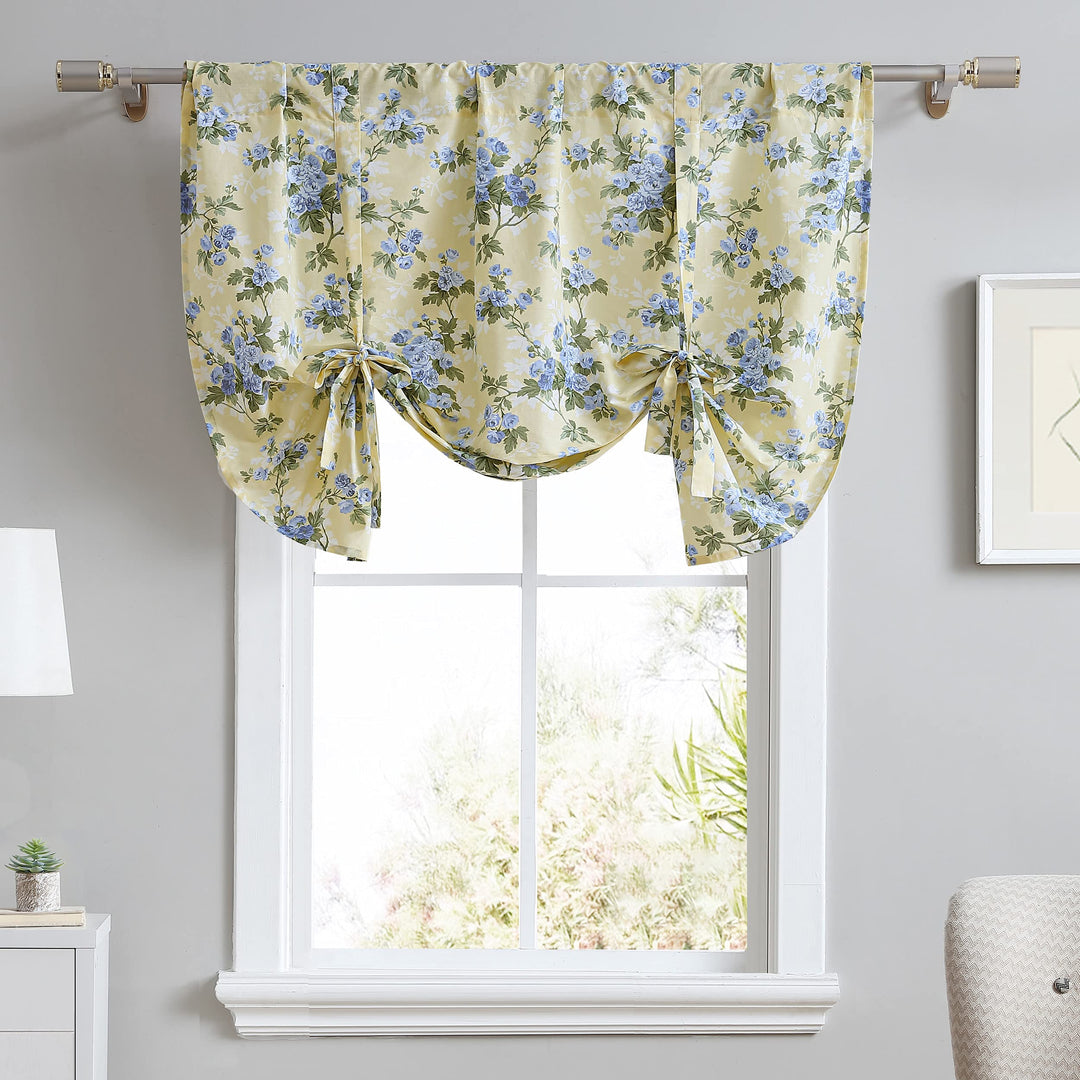 Laura Ashley - Volant aus Baumwolle, stilvolle und leichte Fensterbehandlung für Heimdekoration (Cas