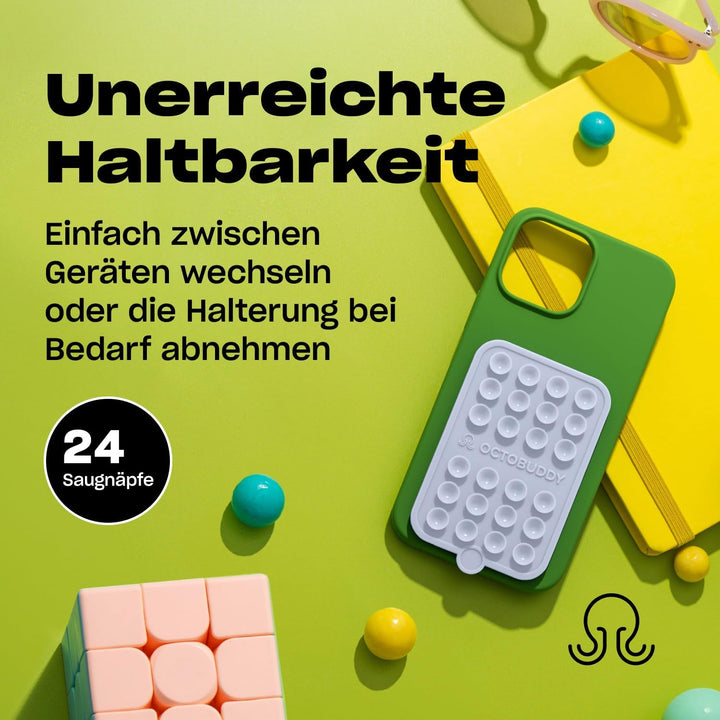 OCTOBUDDY Double - doppelseitige Silikon-Saugnapf Halterung fürs Handy - freihändige Saugnapfhalteru