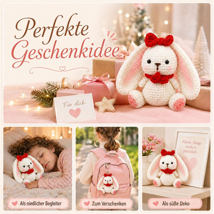 Boriad Häckel Kit für Anfänger,Häkelset mit Schritt-für-Schritt-Videoanleitungen in deutscher Sprach