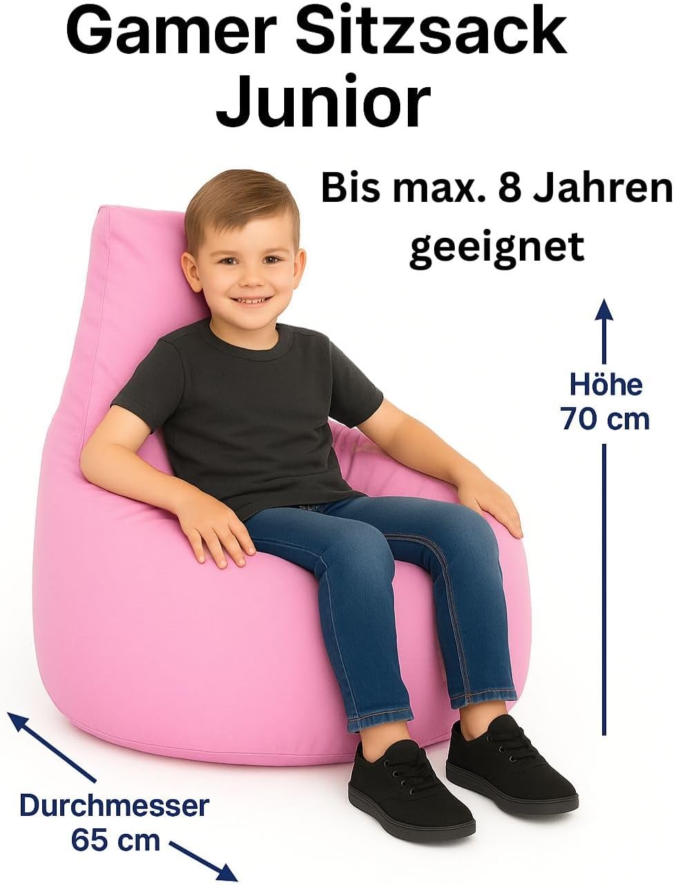 PATCH HOME Gamer Kissen & Lounge Sitzsack – befüllbar mit Reissverschluss, gefüllt mit Styropor, gee