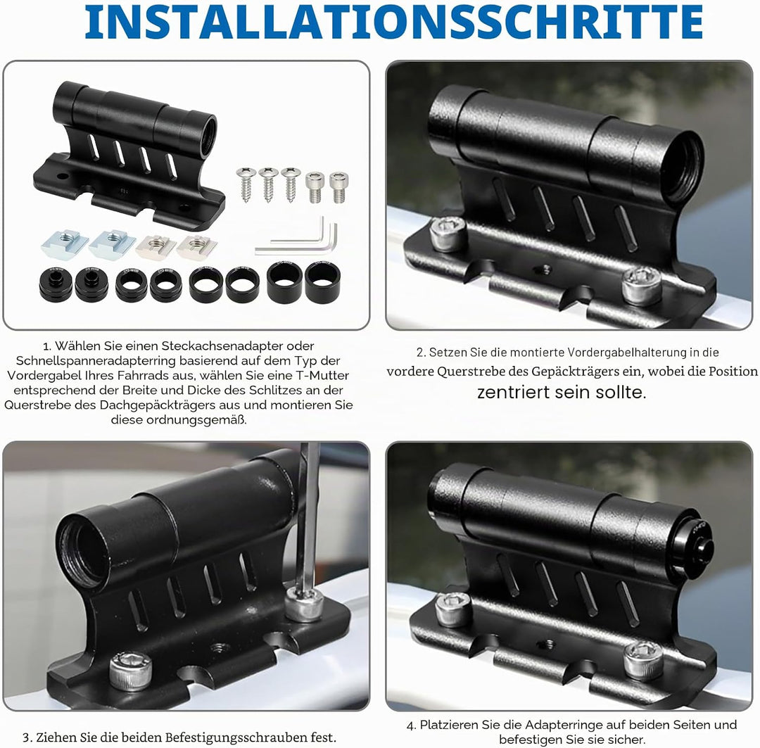 Fahrrad Gabelhalterung, 2 Stück Gabelhalterung Fahrrad für Dachträger mit Schnellspanner, Kompatibel