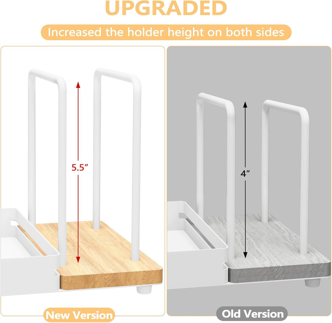 Serviettenhalter Weiss,Serviettenhalter aus Metall & Holz Serviettenspender mit Caddy für Tisch Küch