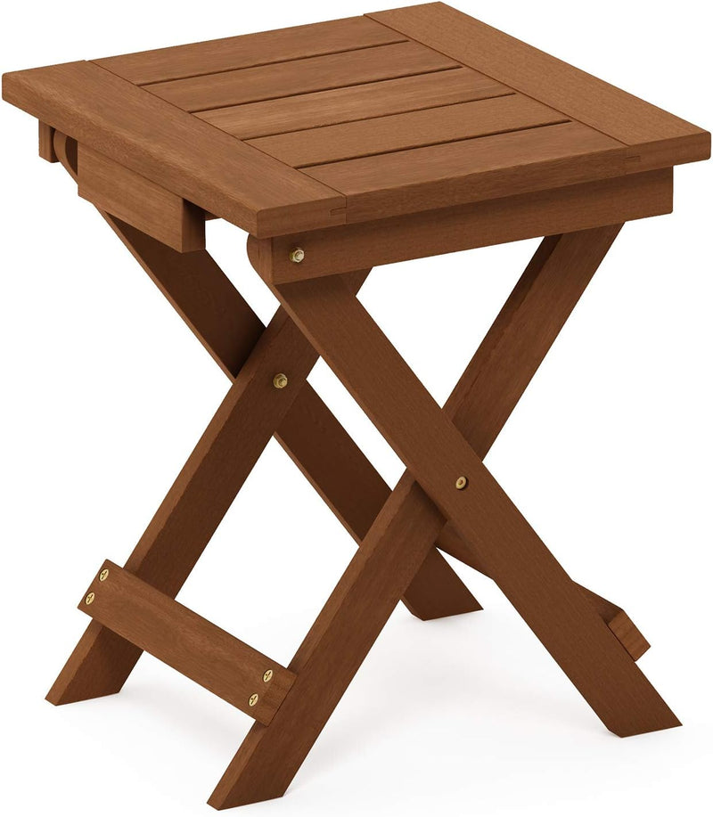 Furinno Tioman Outdoor Klapptisch aus Teaköl, Natur, 34.8 x 35.81 x 42.67 cm Holz Klein, Holz Klein