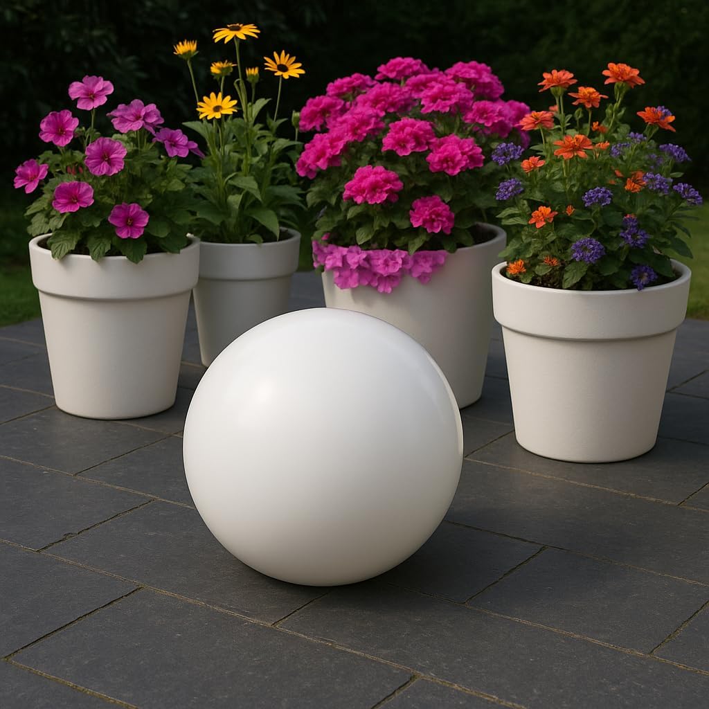 Keramik Kugel 20 cm Gartenkugel Dekokugel Gartenfigur Dekoration aus frostfester, witterungsbeständi