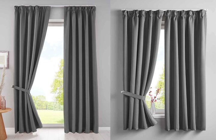 Gardinenbox Vorhang Blickdicht »Newyork« verdeckte Schlaufen Dunkelgrau HxB 225x295 cm 1er-Pack Ther