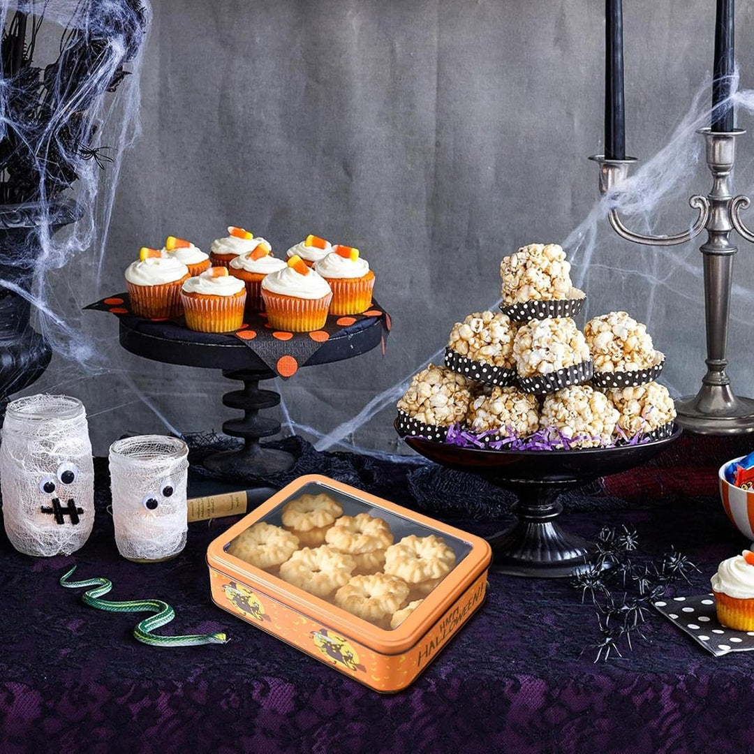 Generisch Halloween Keksdose Metall Aufbewahrungsbehälter mit Deckel | Bonbonbehälter für Halloween-