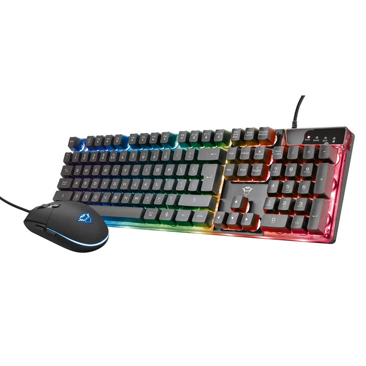Trust Gaming GXT Azor Gaming-Tastatur und -Maus, QWERTY + Nederlandse Toetsenbord - Schwarz 23289