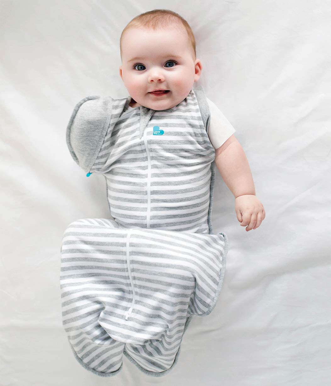Love To Dream™ Swaddle UP™ Übergangsschlafsack, mittel (6–8,5 kg) – Grau | Eng anliegend, abnehmbare