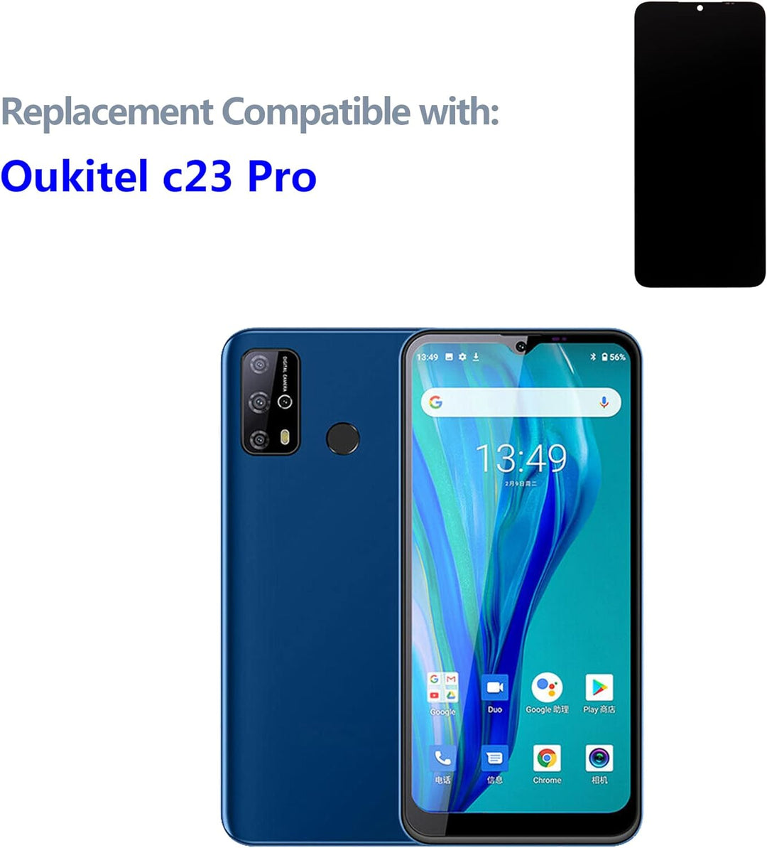 swark LCD Display Kompatibel mit OUKITEL C23 PRO (Schwarz ohne Rahmen) Touchscreen Bildschirm Digiti