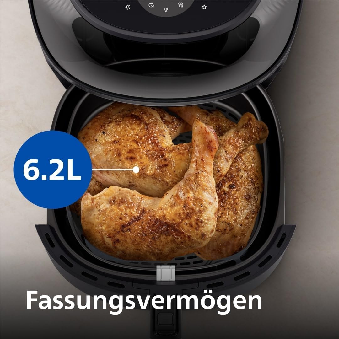Philips Airfryer 3000 Series 6.2L, Sichtfenster, 16-in-1 Airfryer, RapidAir Plus Technologie, wenige