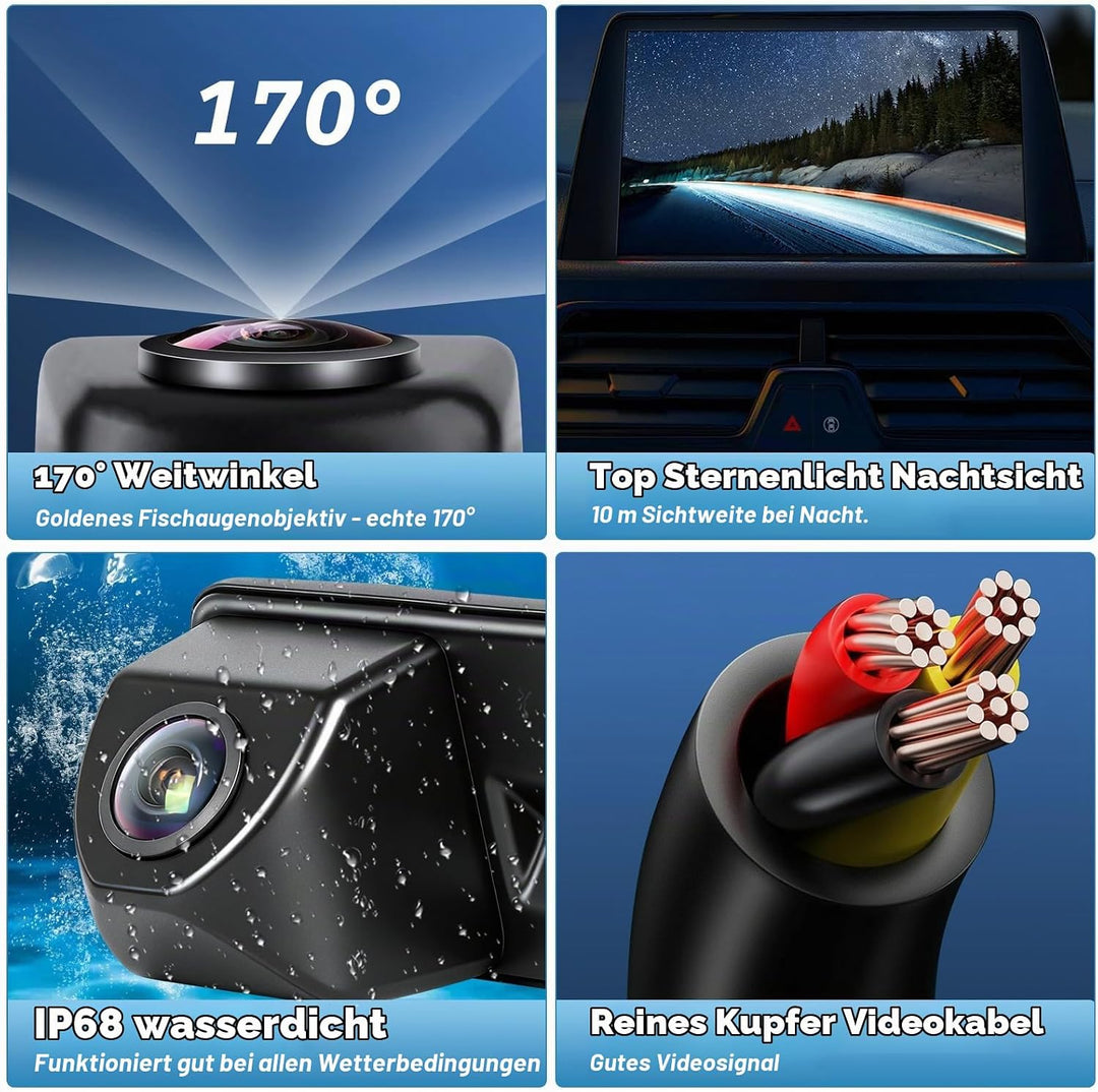 HD 1080P Auto Rückfahrkamera Ersatz für Skoda Octavia 2 3 Audi A5 2011-2014, 170 Grad Weitwinkel Aut