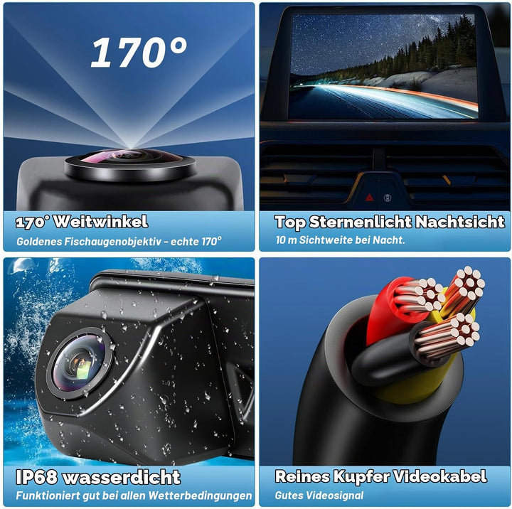 HD 1080P Auto Rückfahrkamera Ersatz für Skoda Octavia 2 3 Audi A5 2011-2014, 170 Grad Weitwinkel Aut