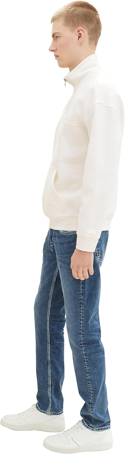 TOM TAILOR Denim Herren Piers Slim Jeans mit Stretch 36W / 34L 10119 - Used Mid Stone Blue Denim, 36