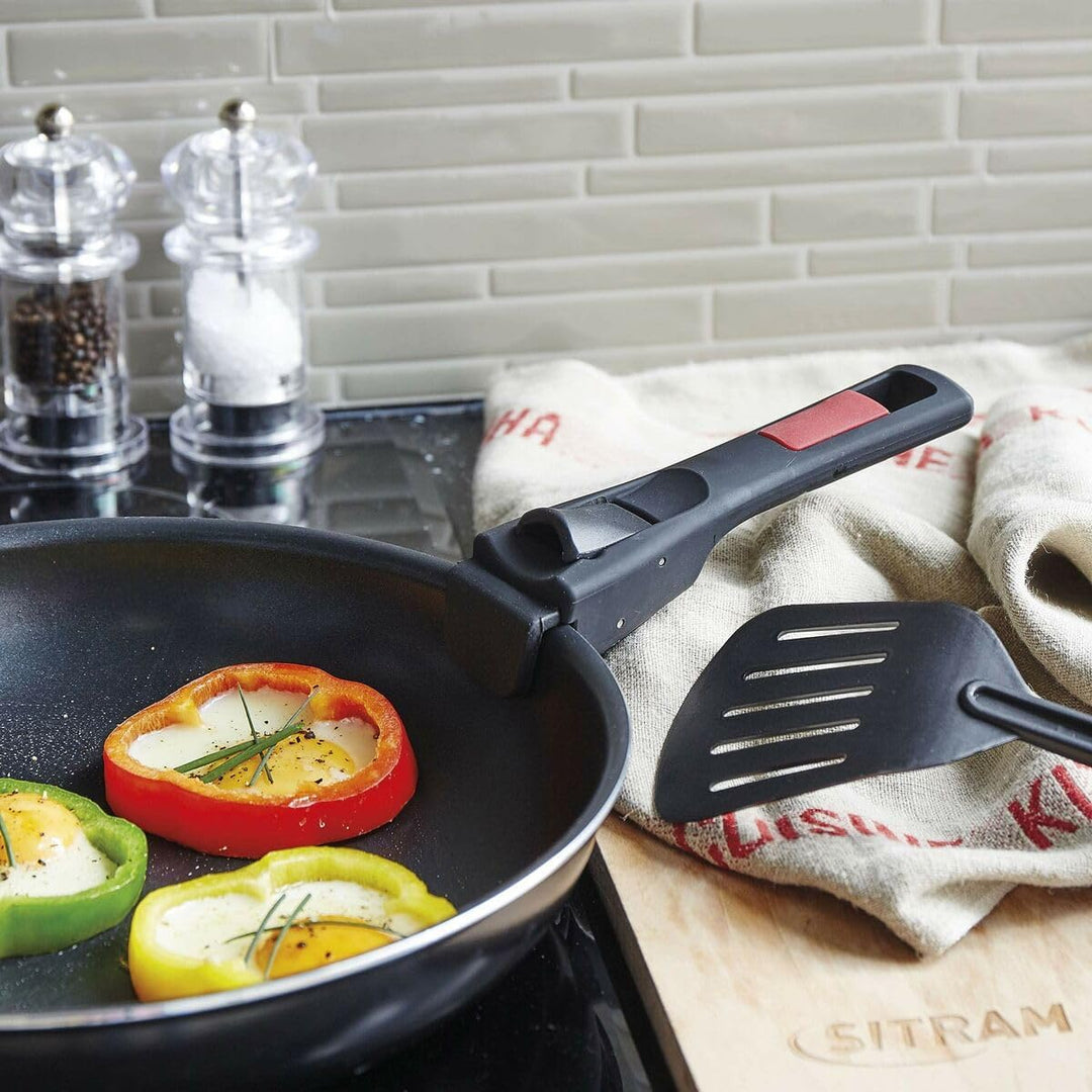 Sitram 712380 Agile Bratpfanne 28 cm aus Aluminium mit schwarzer Antihaftbeschichtung, ohne PFOA, ab