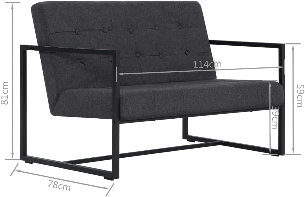 vidaXL Sofa mit Armlehnen Sessel Loungesofa Polstersofa Stoffsofa Couch Sofagarnitur Couchgarnitur S