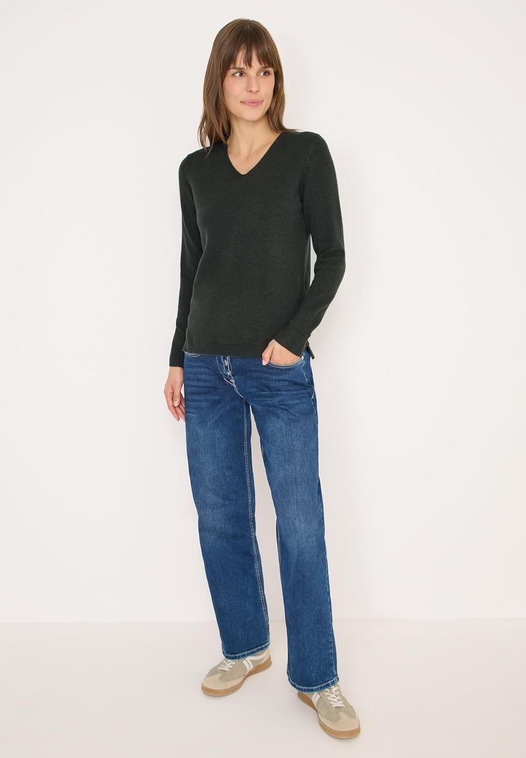 Cecil Damen Strickpullover XS Active Khaki Melange, XS Active Khaki Melange