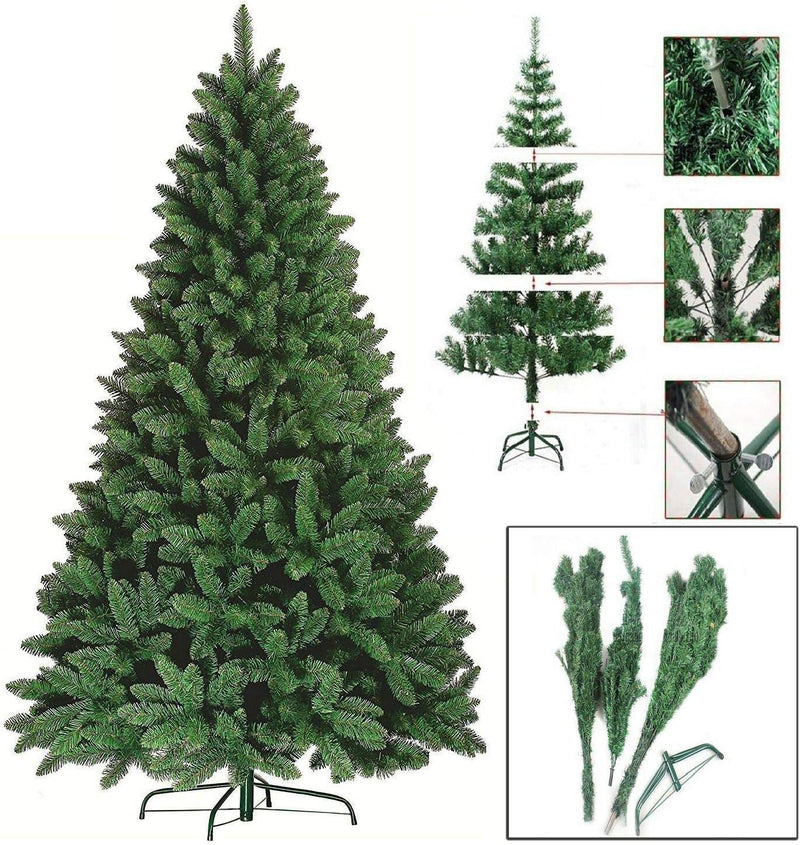 Trade-Shop Künstlicher Weihnachtsbaum Tannenbaum Christbaum Tanne, Plastik, Grün mit Deko-Schnee, 90