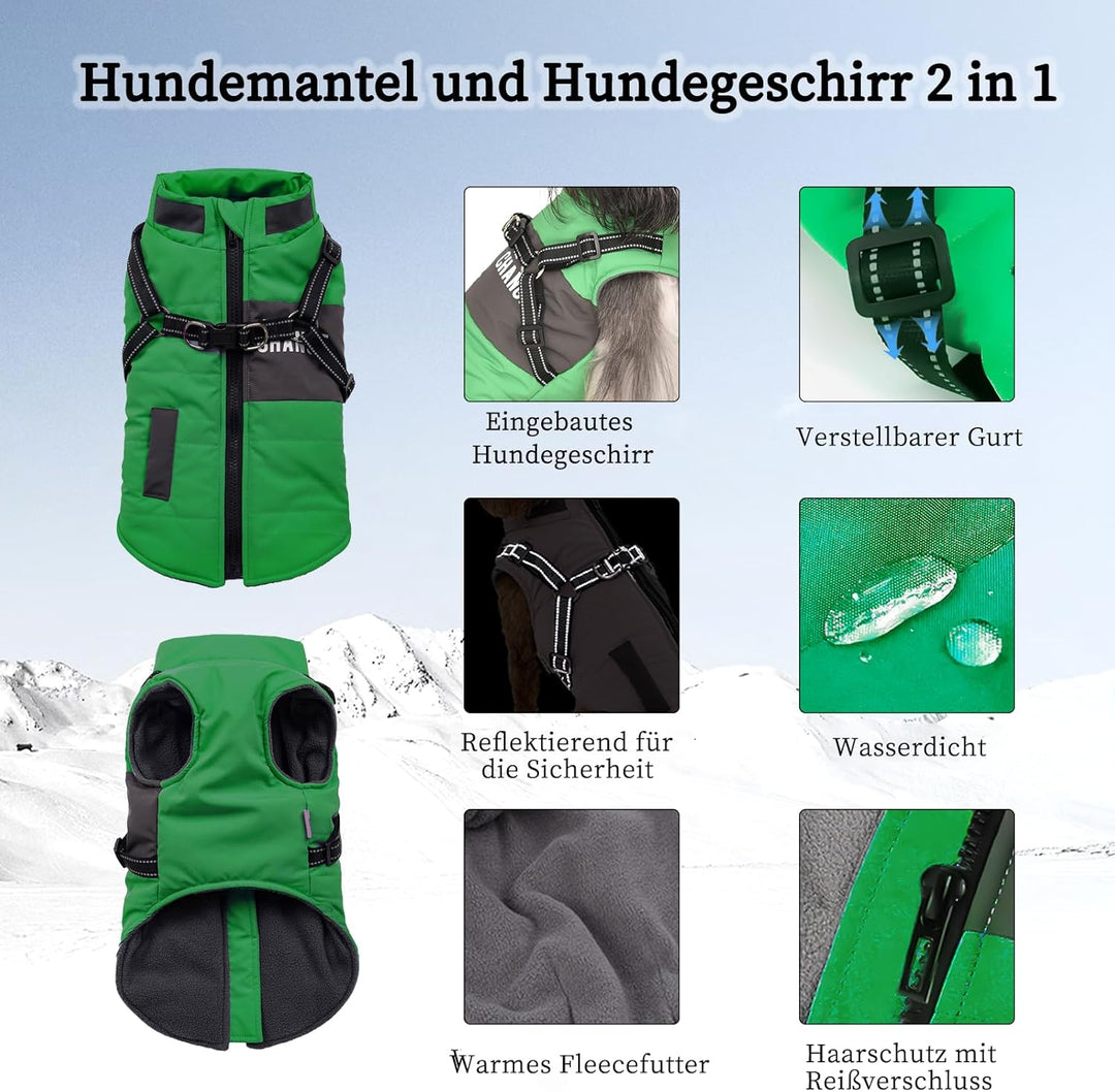 Hundemantel Winter Hundejacke Hundegeschirr Mantel Welpenmantel Jacke Weste Kleidung Kleines Hundege