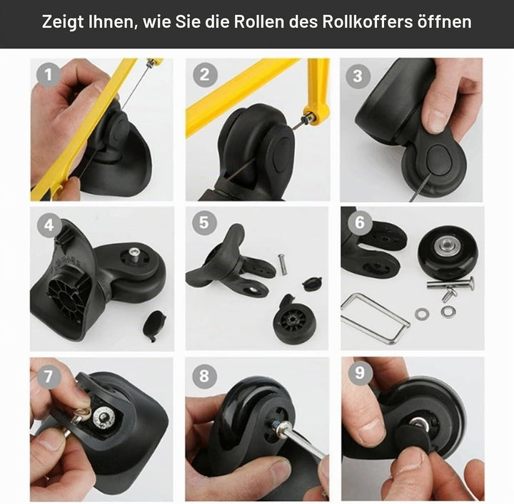 CPROSP 4tlg Koffer Ersatzrollen 80 * 24mm, Ersatzrollen für Gepäck, Kofferrollen Ersatzrollen Gummi,
