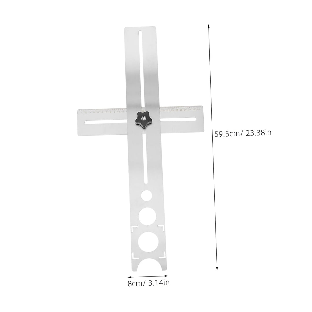 jojofuny Design Lineal und Glas für Benutzerfreundlichem mit Edelstahl Multifunktionaler Fliesenloch