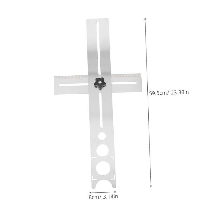jojofuny Design Lineal und Glas für Benutzerfreundlichem mit Edelstahl Multifunktionaler Fliesenloch