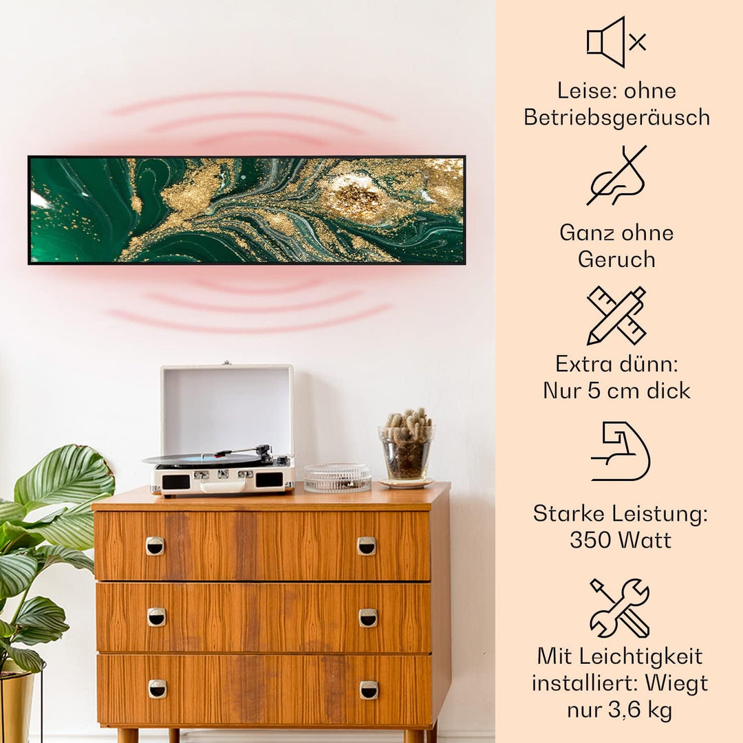 Klarstein Infrarotheizung mit Thermostat, 350W Elektroheizung, Smart Home Bild-Infrarotheizung zur W
