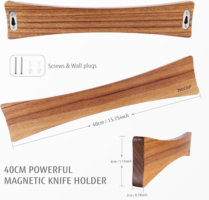 hecef Magnetmesserleiste 40,6 cm – Starker Magnet Halter für Messer, Besteck & Werkzeuge, Stabiler M