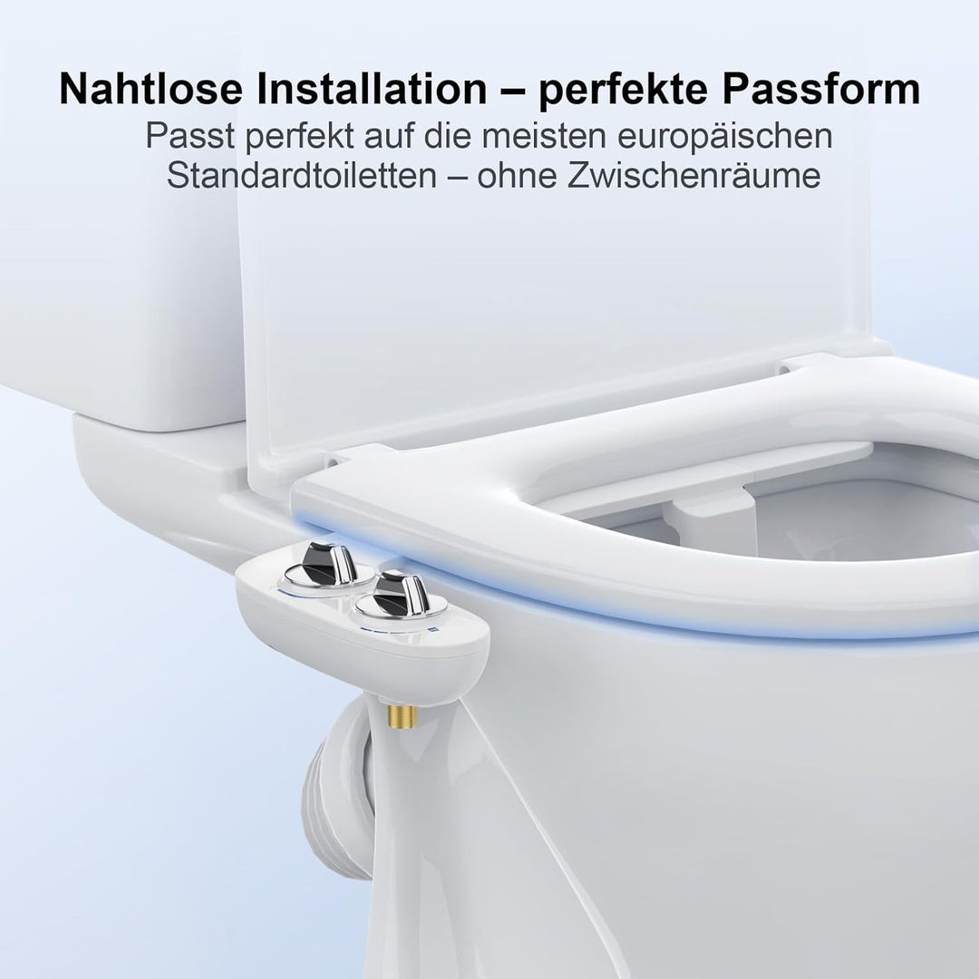 Bidet Aufsatz, Ultra-Slim Bidet Einsatz für Toilette mit Nicht Elektrischer Selbstreinigender Doppel