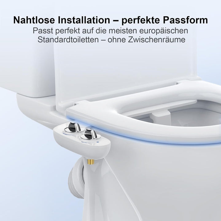 Bidet Aufsatz, Ultra-Slim Bidet Einsatz für Toilette mit Nicht Elektrischer Selbstreinigender Doppel