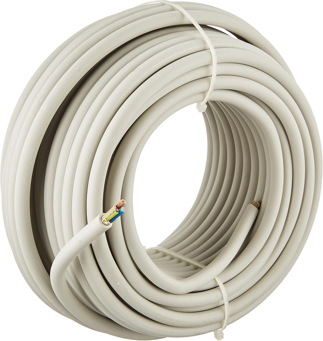 Kopp 150825001 NYM-J 3 x 1,5 mm² Feuchtraum-Kabel, 25 m-Ring & 107856005 Nautic Steckdose für Feucht