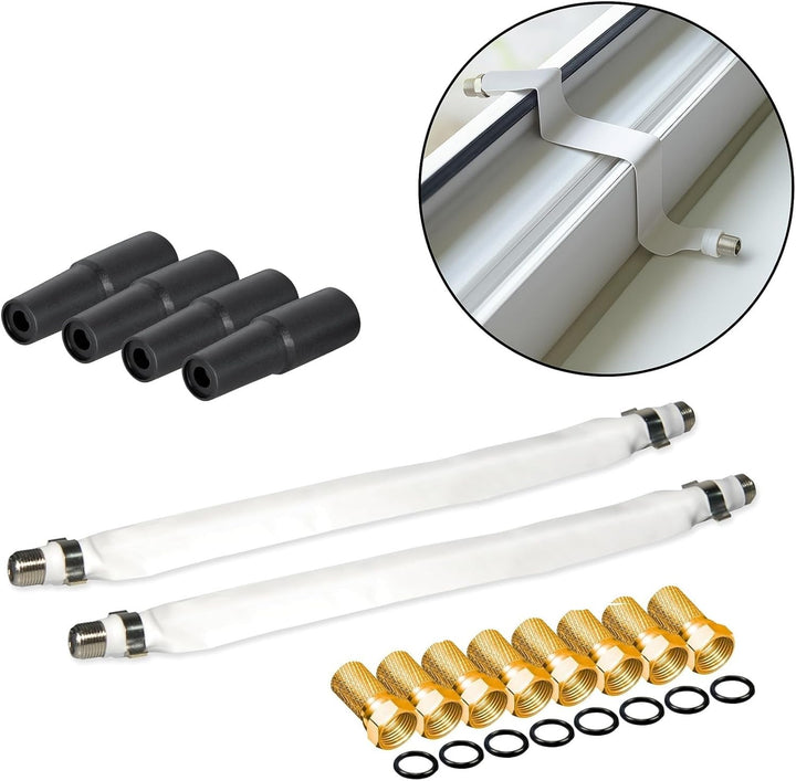 Selfsat H30D2+ Flachantenne Twin + 20m Kabel + Fensterhalterung + SAT-Finder + 2 Fensterdurchführung