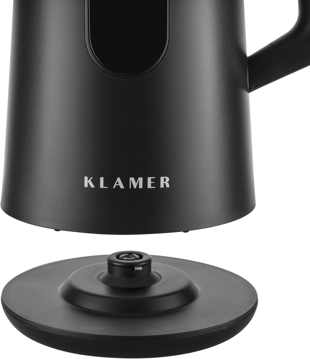 KLAMER Edelstahl Wasserkocher mit Temperatureinstellung 40-100°C, Warmhaltefunktion, mattschwarzes K