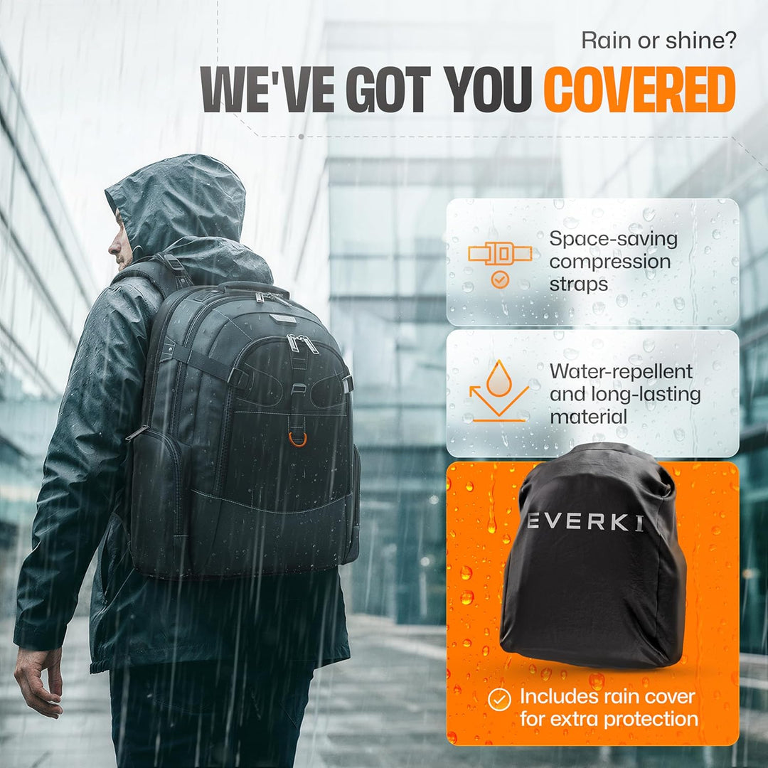 Everki EKP120 – Laptop Rucksack für Notebooks bis 18,4 Zoll (46,7 cm) mit durchdachtem Fächer-Konzep