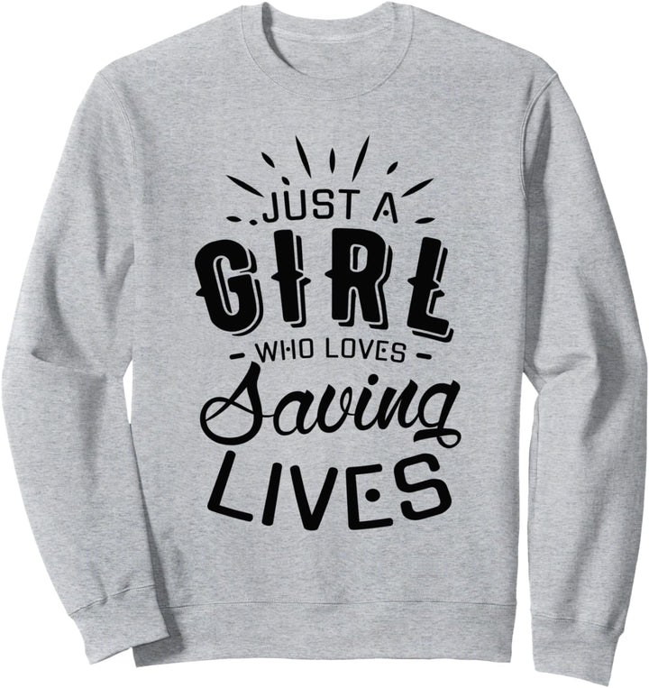 Mädchen rettet Leben Ironische Sanitäterin EMT Sweatshirt