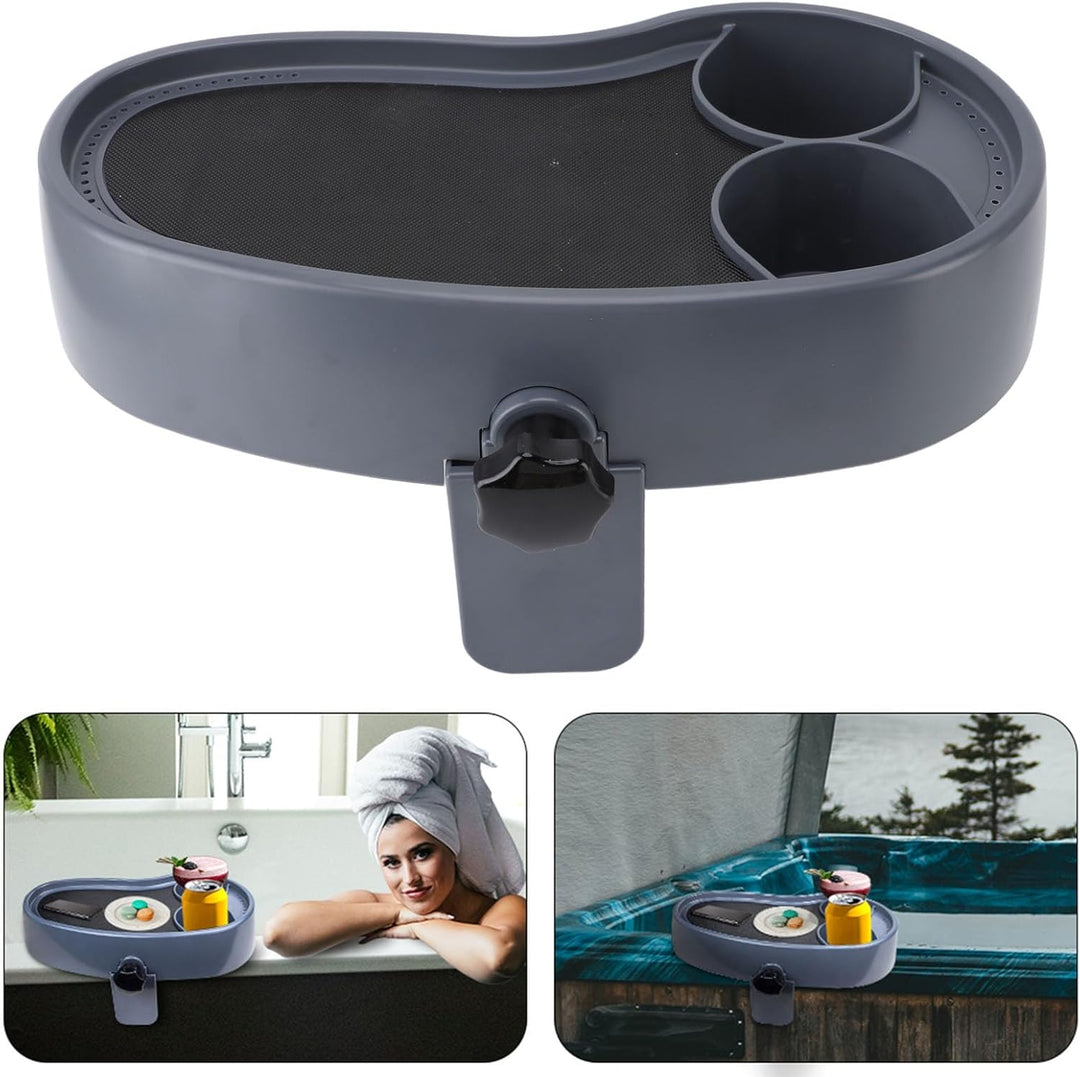 Whirlpool-Tablett, verstellbar, Kunststoff, rutschfest, mit Getränkehalter, Serviertablett für Geträ