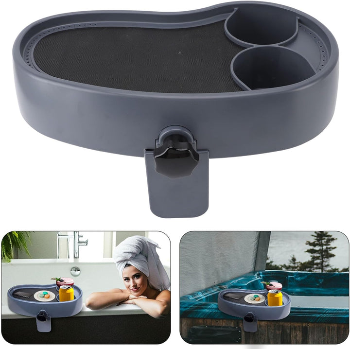 Whirlpool-Tablett, verstellbar, Kunststoff, rutschfest, mit Getränkehalter, Serviertablett für Geträ