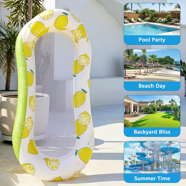 Aufblasbare Wasser Hängematte Luftmatratze Liege mit Netz, Pool Hängematte mit Mesh, Wasser Bett sch