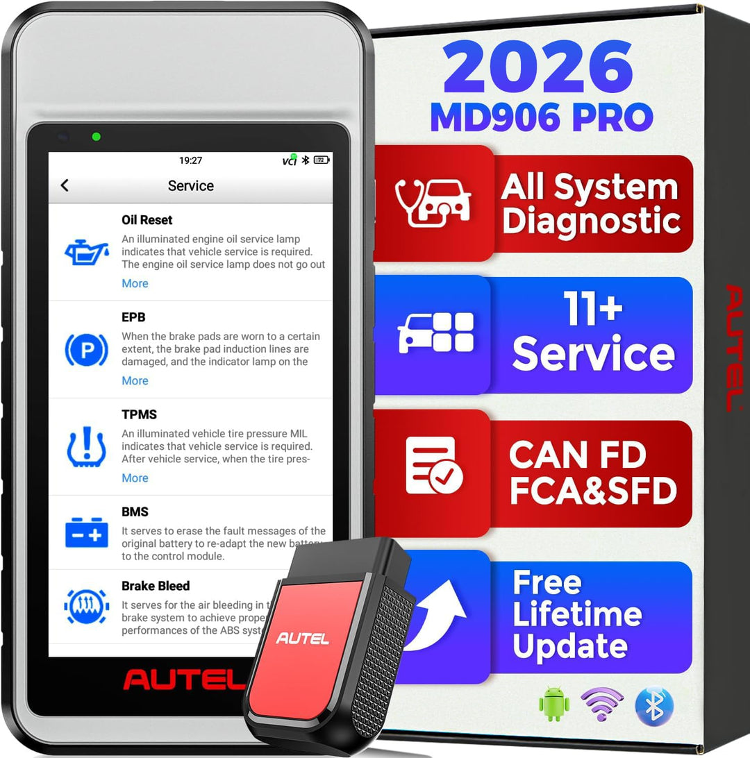 Autel MaxiDIAG MD906 PRO Diagnosegerät, 2026 MD906PRO OBD2 Scanner für Vollständige Systeme, Bluetoo