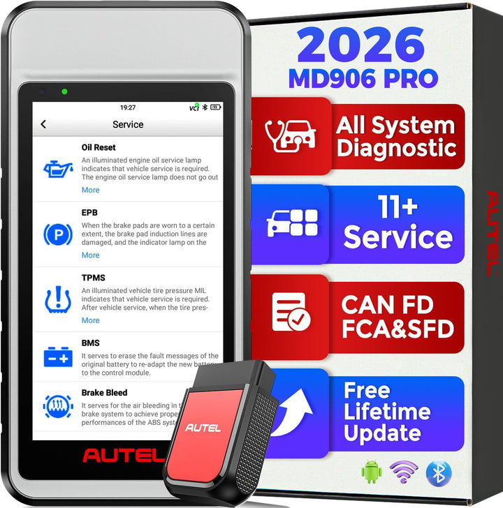Autel MaxiDIAG MD906 PRO Diagnosegerät, 2026 MD906PRO OBD2 Scanner für Vollständige Systeme, Bluetoo